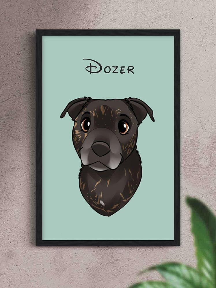 Cartoon Style - Custom Pet Poster with Frame - NextGenPaws Pet Portraits