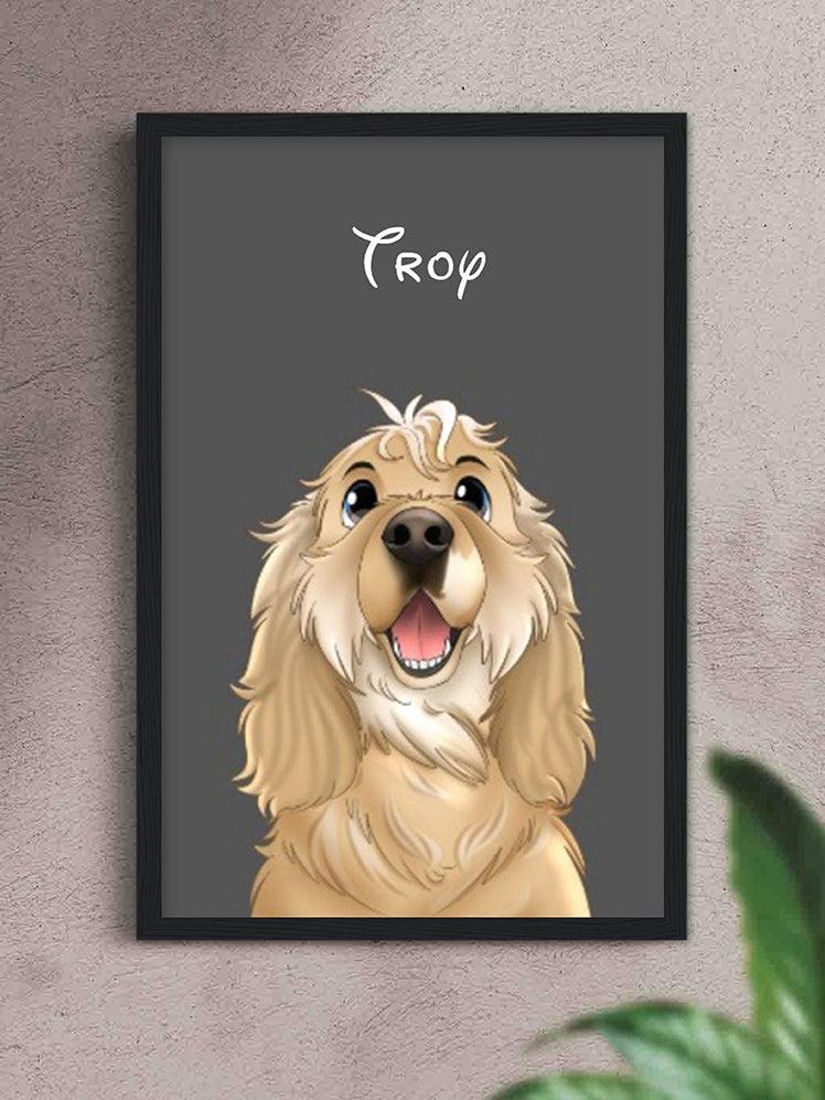 Cartoon Style - Custom Pet Poster with Frame - NextGenPaws Pet Portraits