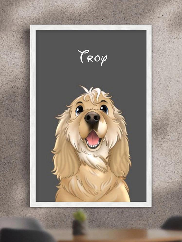Cartoon Style - Custom Pet Poster with Frame - NextGenPaws Pet Portraits