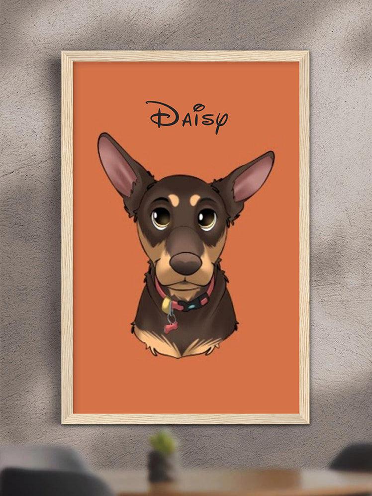 Cartoon Style - Custom Pet Poster with Frame - NextGenPaws Pet Portraits