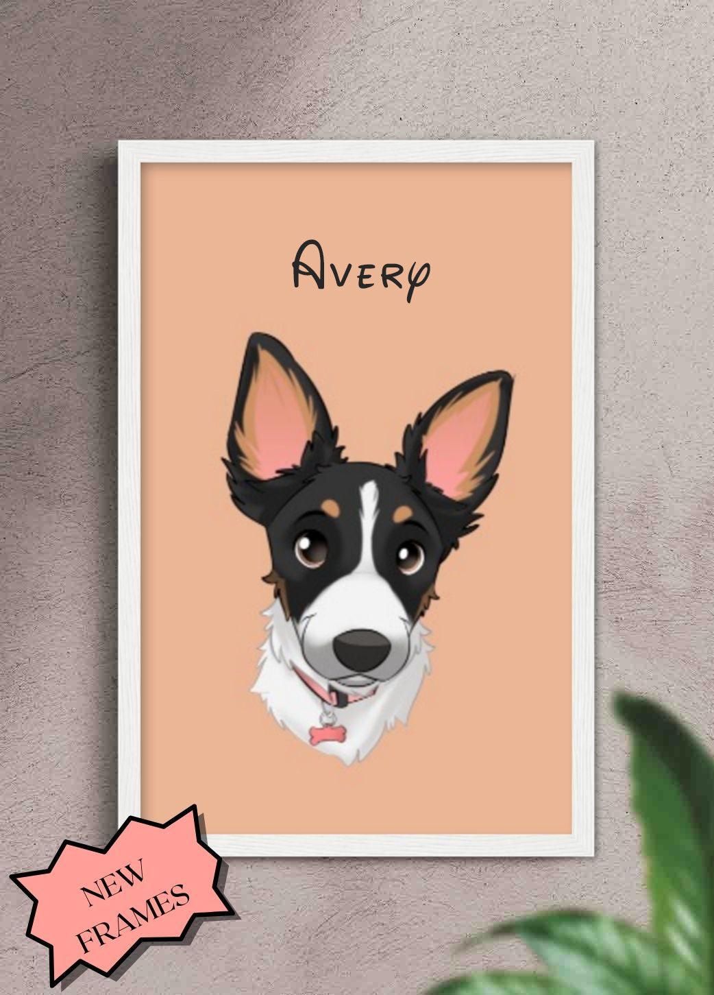 Cartoon Style - Custom Pet Poster with Frame - NextGenPaws Pet Portraits