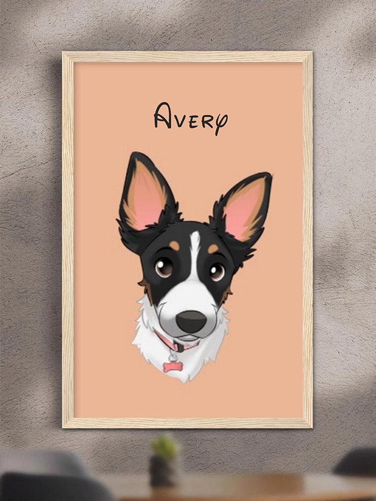 Cartoon Style - Custom Pet Poster with Frame - NextGenPaws Pet Portraits
