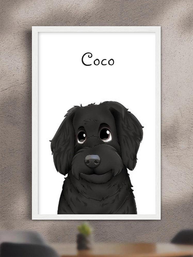 Cartoon Style - Custom Pet Poster with Frame - NextGenPaws Pet Portraits