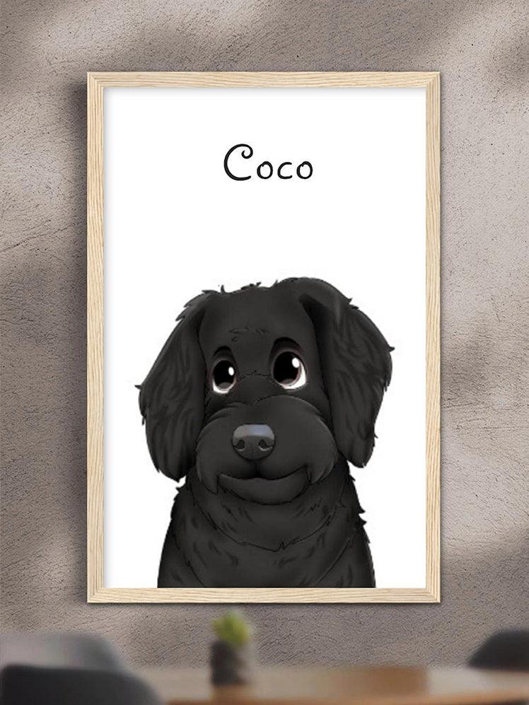 Cartoon Style - Custom Pet Poster with Frame - NextGenPaws Pet Portraits