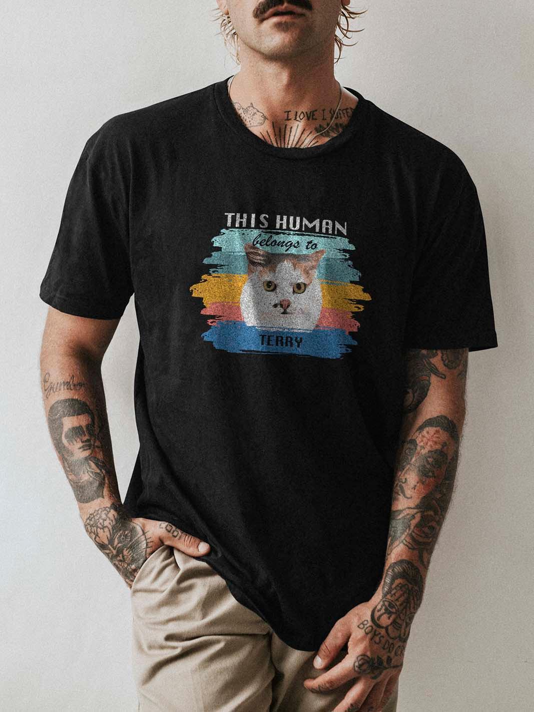 This Human Belongs to - Custom Pet Tshirt - NextGenPaws Pet Portraits
