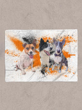 Load image into Gallery viewer, Splash Oil Painting Sibling - Custom Pet Blanket - NextGenPaws Pet Portraits