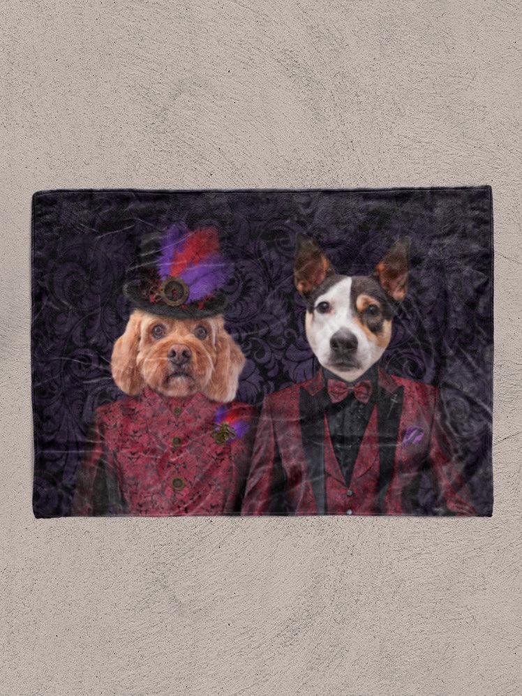 The Steampunk Couple - Custom Sibling Pet Blanket - NextGenPaws Pet Portraits