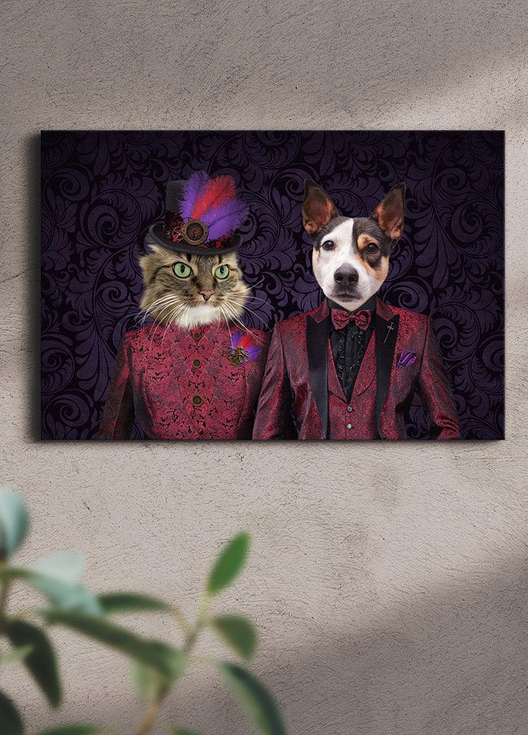The Steampunk Couple - Custom Sibling Pet Portrait - NextGenPaws Pet Portraits