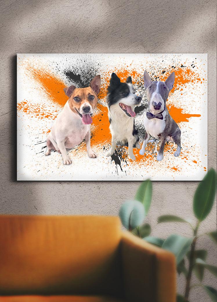 Splash Oil Painting Sibling - Custom Pet Portrait - NextGenPaws Pet Portraits