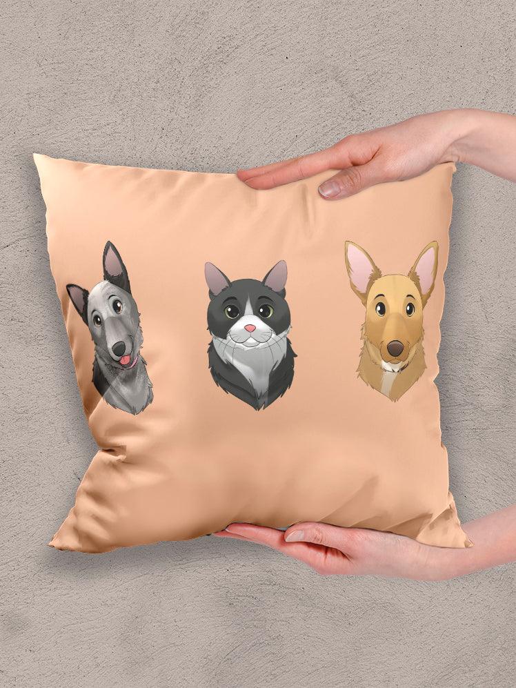 Cartoon Style Sibling - Custom Pet Pillow - NextGenPaws Pet Portraits