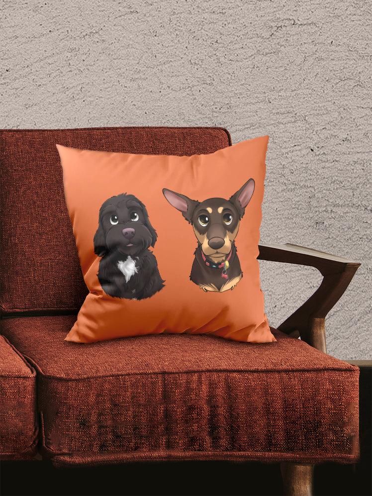 Cartoon Style Sibling - Custom Pet Pillow - NextGenPaws Pet Portraits