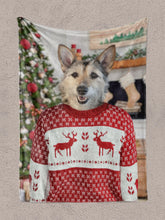 Load image into Gallery viewer, Christmas Solo - Custom Pet Blanket - NextGenPaws Pet Portraits