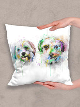 Load image into Gallery viewer, Colourful Painting Sibling - Custom Pet Pillow - NextGenPaws Pet Portraits