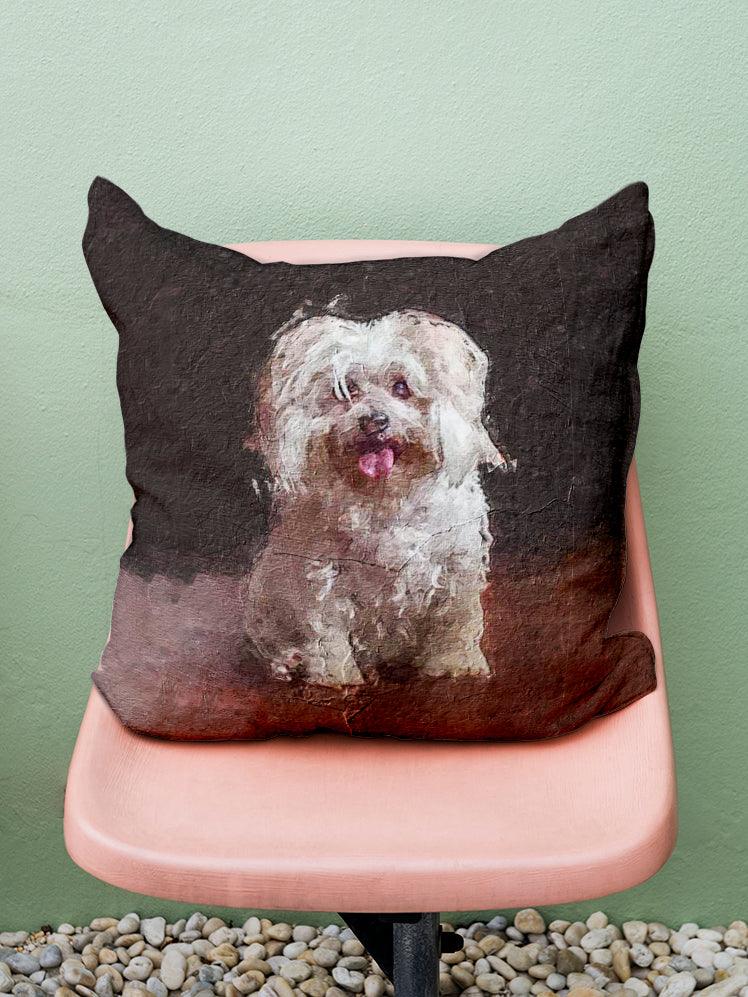 Craquelure Oil Painting - Custom Pet Pillow - NextGenPaws Pet Portraits