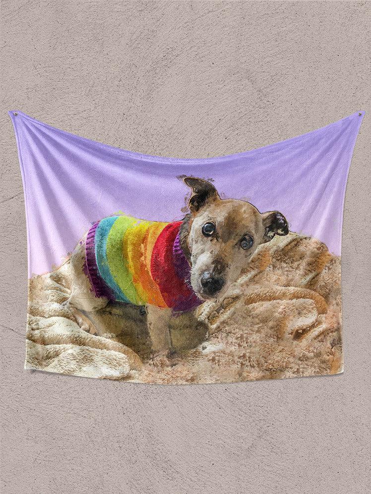 Craquelure Oil Painting - Custom Pet Blanket - NextGenPaws Pet Portraits