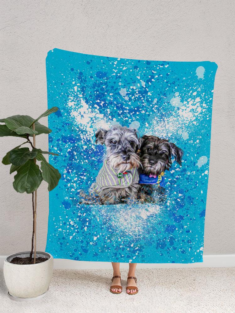 Splash Oil Painting Sibling - Custom Pet Blanket - NextGenPaws Pet Portraits