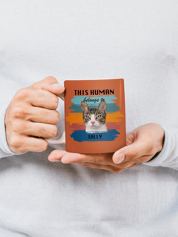 This Human Belongs to - Custom Pet Mug - NextGenPaws Pet Portraits