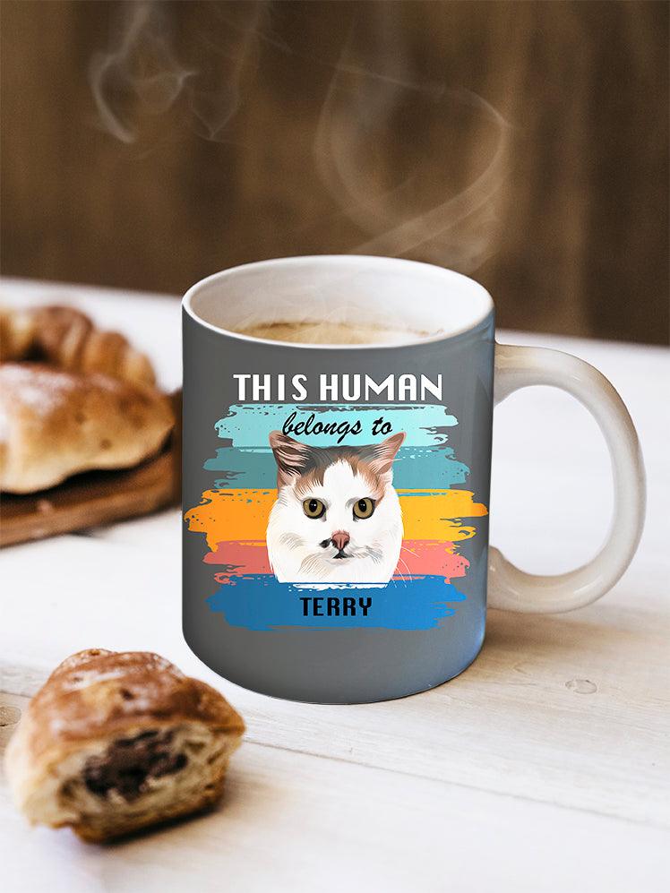 This Human Belongs to - Custom Pet Mug - NextGenPaws Pet Portraits