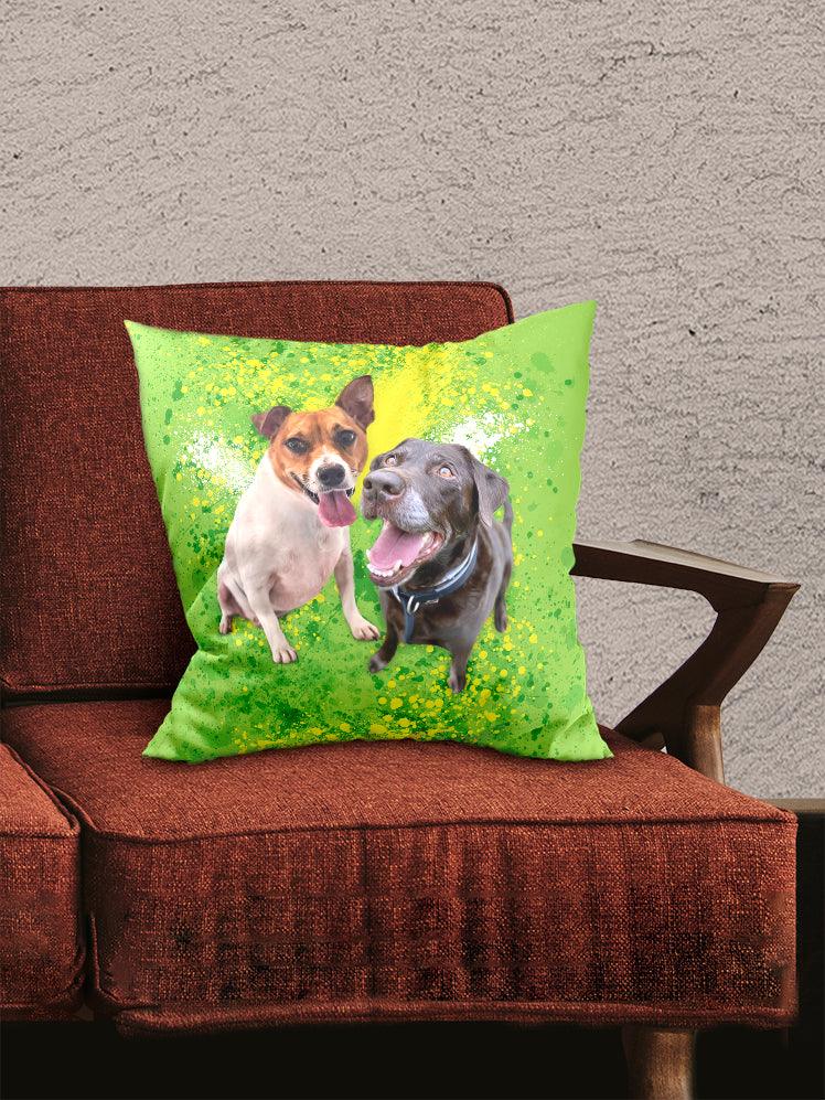 Splash Oil Painting Sibling - Custom Pet Pillow - NextGenPaws Pet Portraits