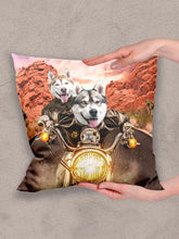 Load image into Gallery viewer, Harley Pawson - Custom Sibling Pet Pillow - NextGenPaws Pet Portraits