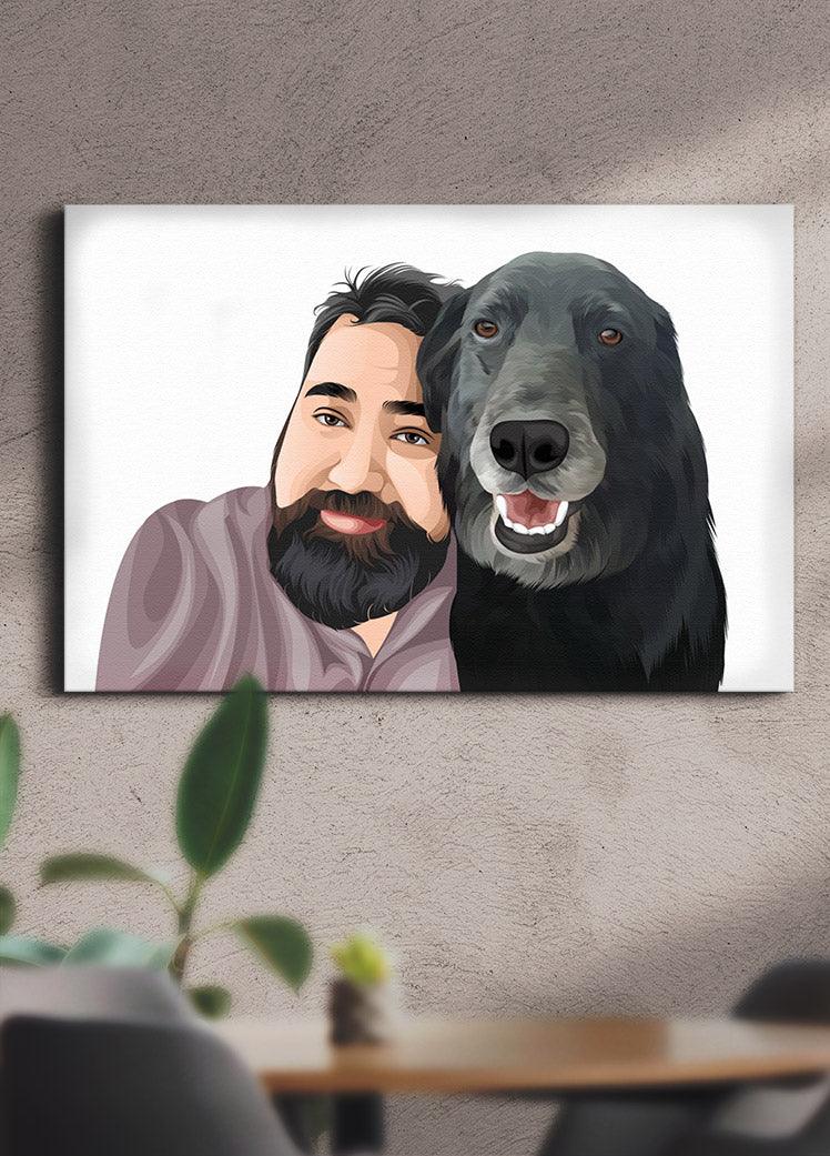 Human and Pet Design - Custom Canvas Portrait - NextGenPaws Pet Portraits