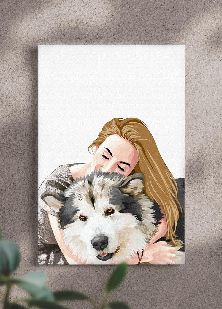 Human and Pet Design - Custom Canvas Portrait - NextGenPaws Pet Portraits
