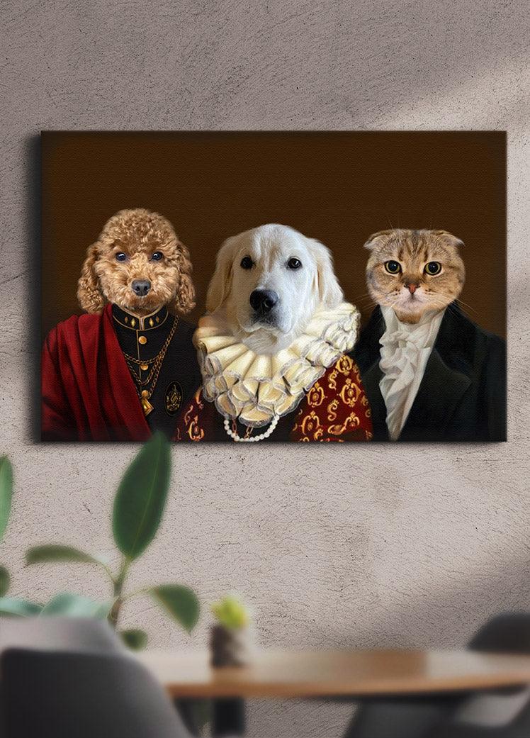 Lucky Trio - Custom Sibling Pet Portrait - NextGenPaws Pet Portraits