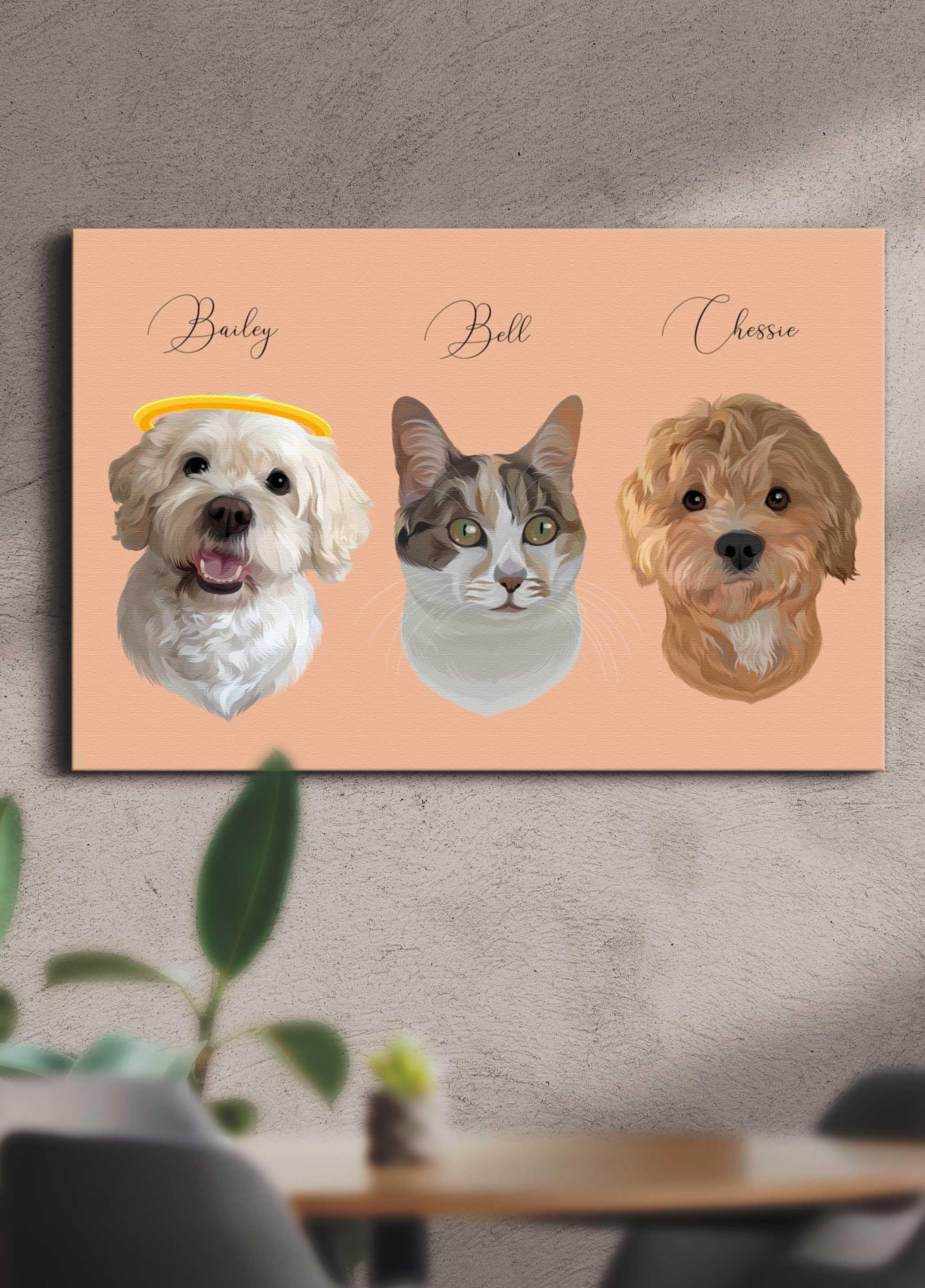 Minimalist Sibling Design - Custom Pet Portrait - NextGenPaws Pet Portraits