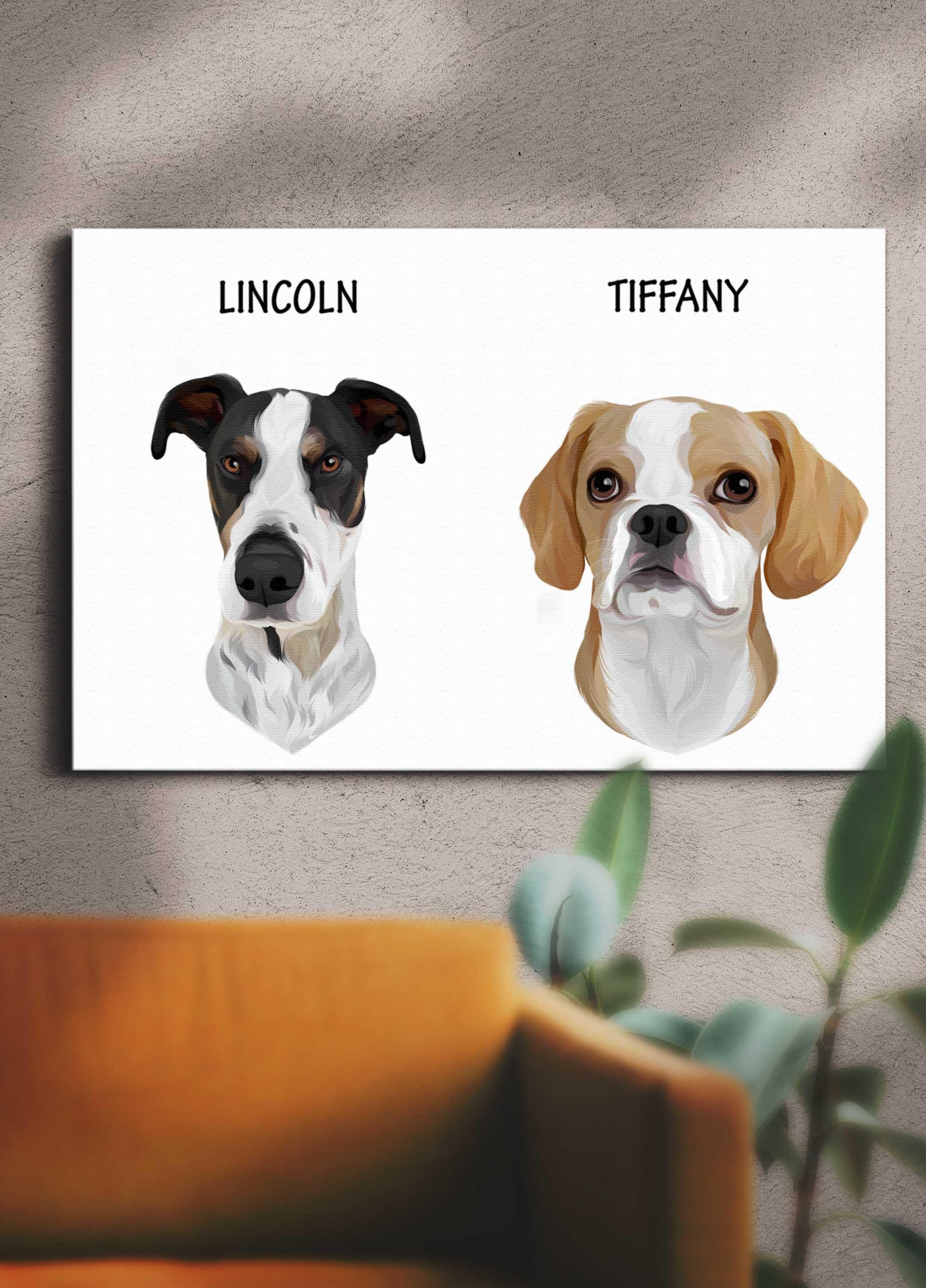 Minimalist Sibling Design - Custom Pet Portrait - NextGenPaws Pet Portraits