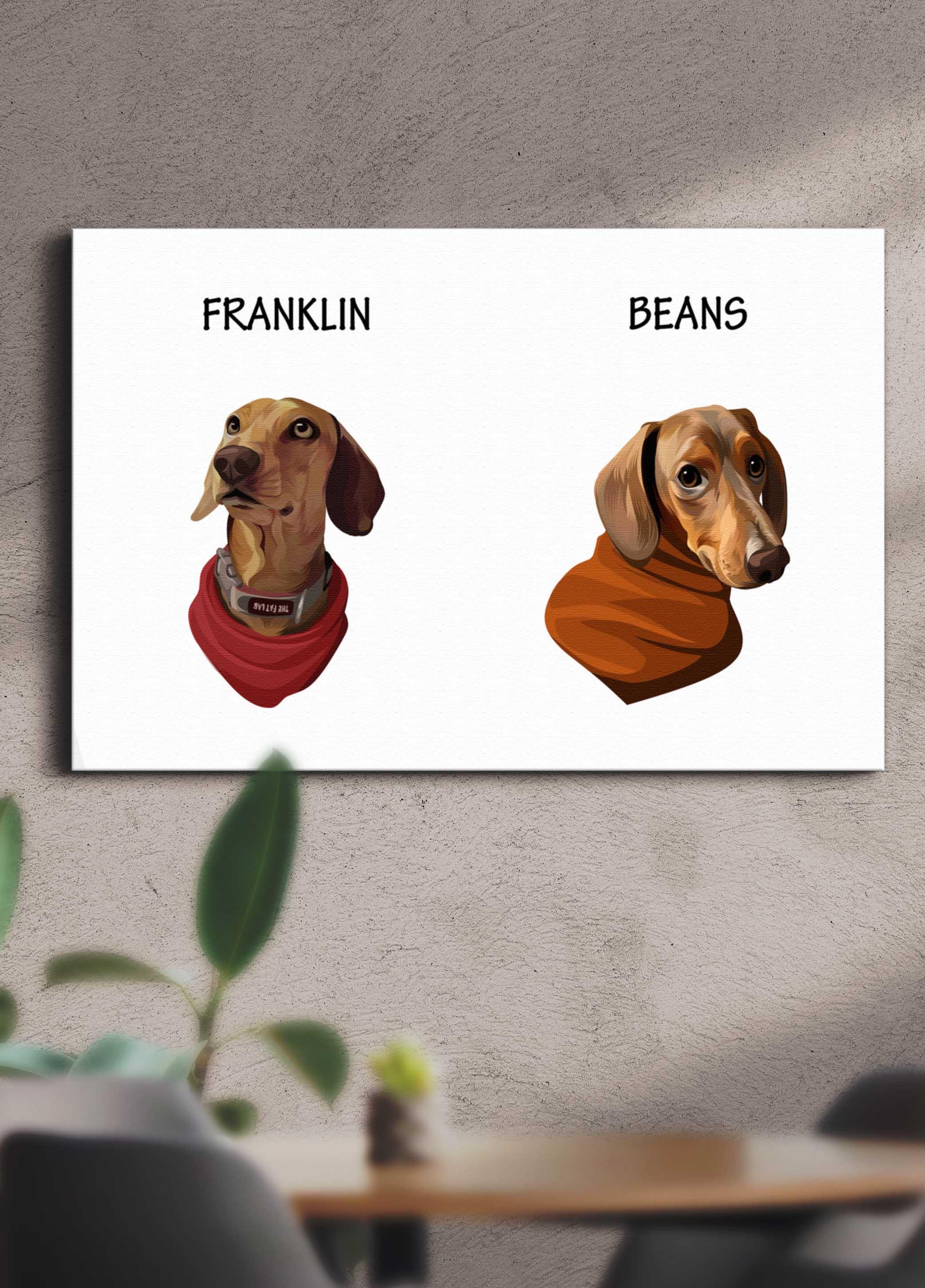 Minimalist Sibling Design - Custom Pet Portrait - NextGenPaws Pet Portraits
