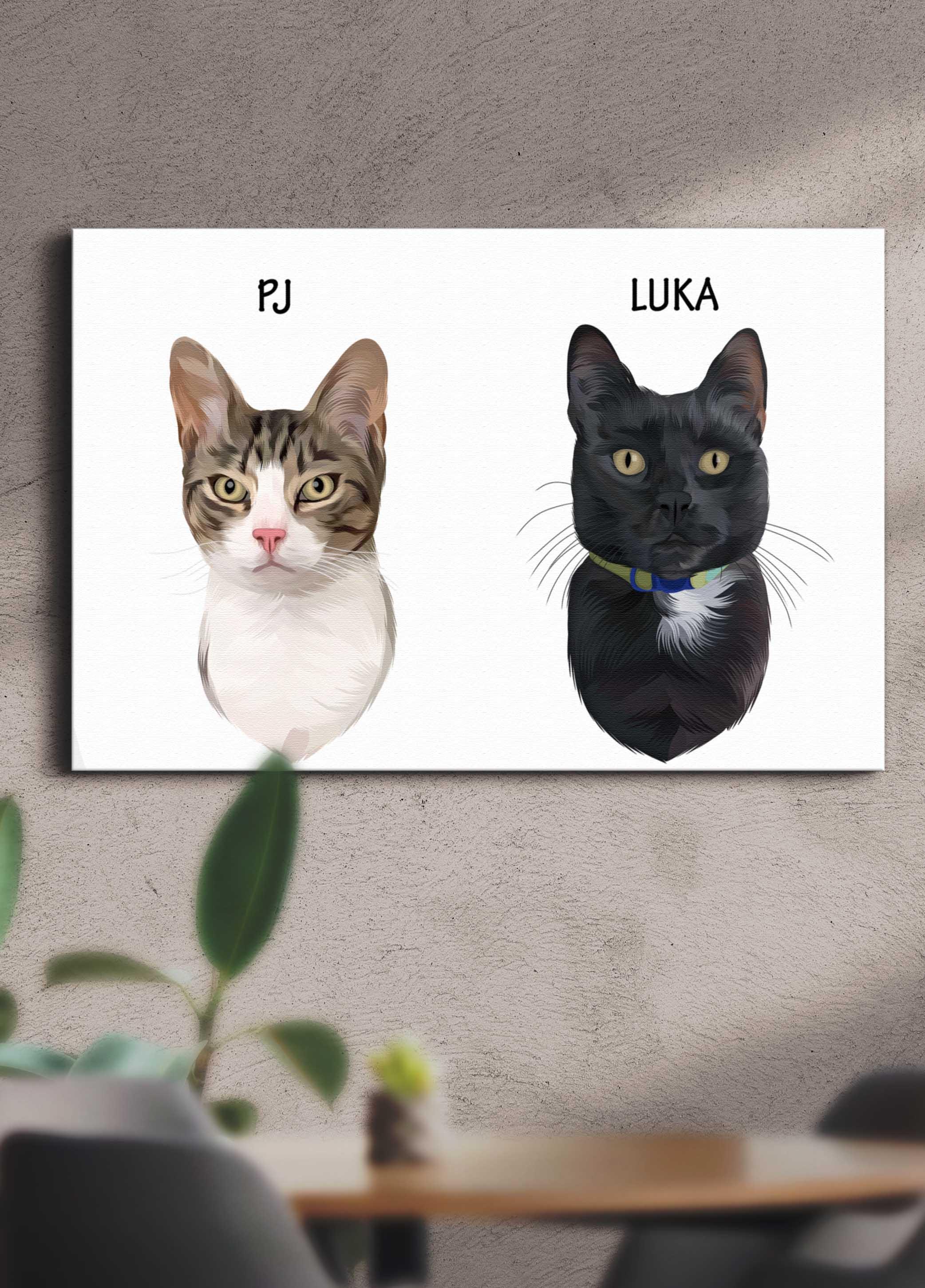 Minimalist Sibling Design - Custom Pet Portrait - NextGenPaws Pet Portraits