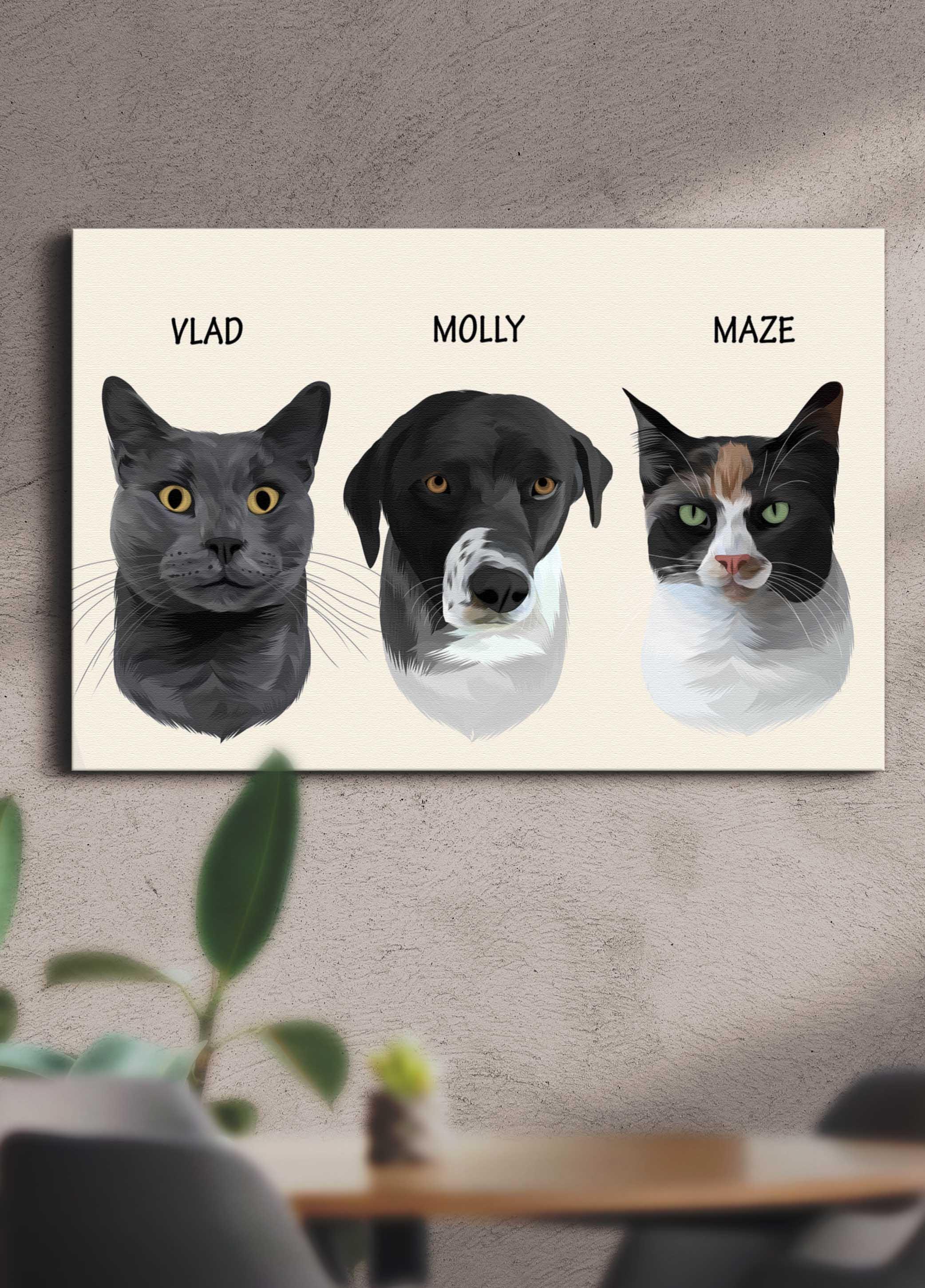 Minimalist Sibling Design - Custom Pet Portrait - NextGenPaws Pet Portraits