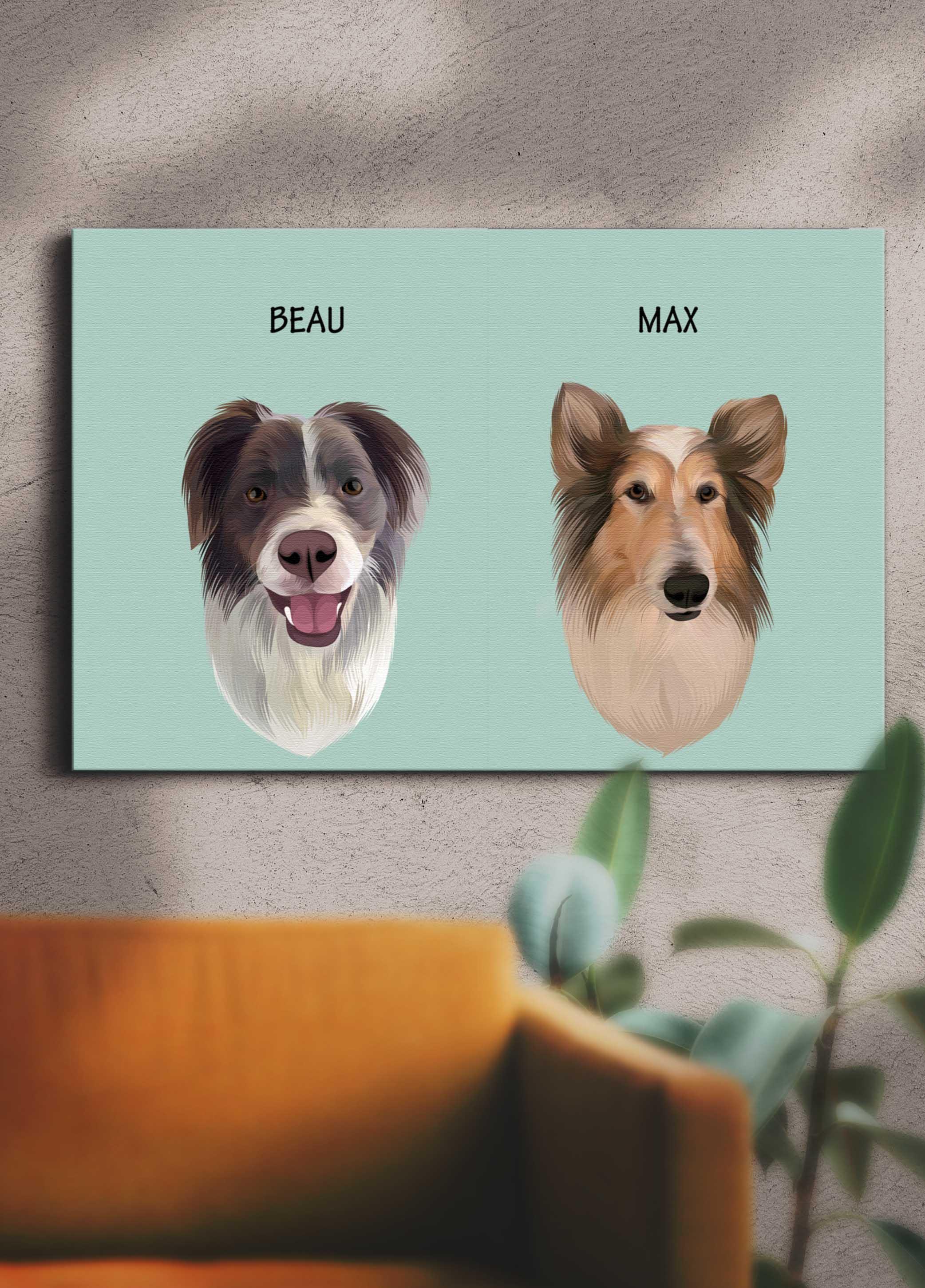 Minimalist Sibling Design - Custom Pet Portrait - NextGenPaws Pet Portraits