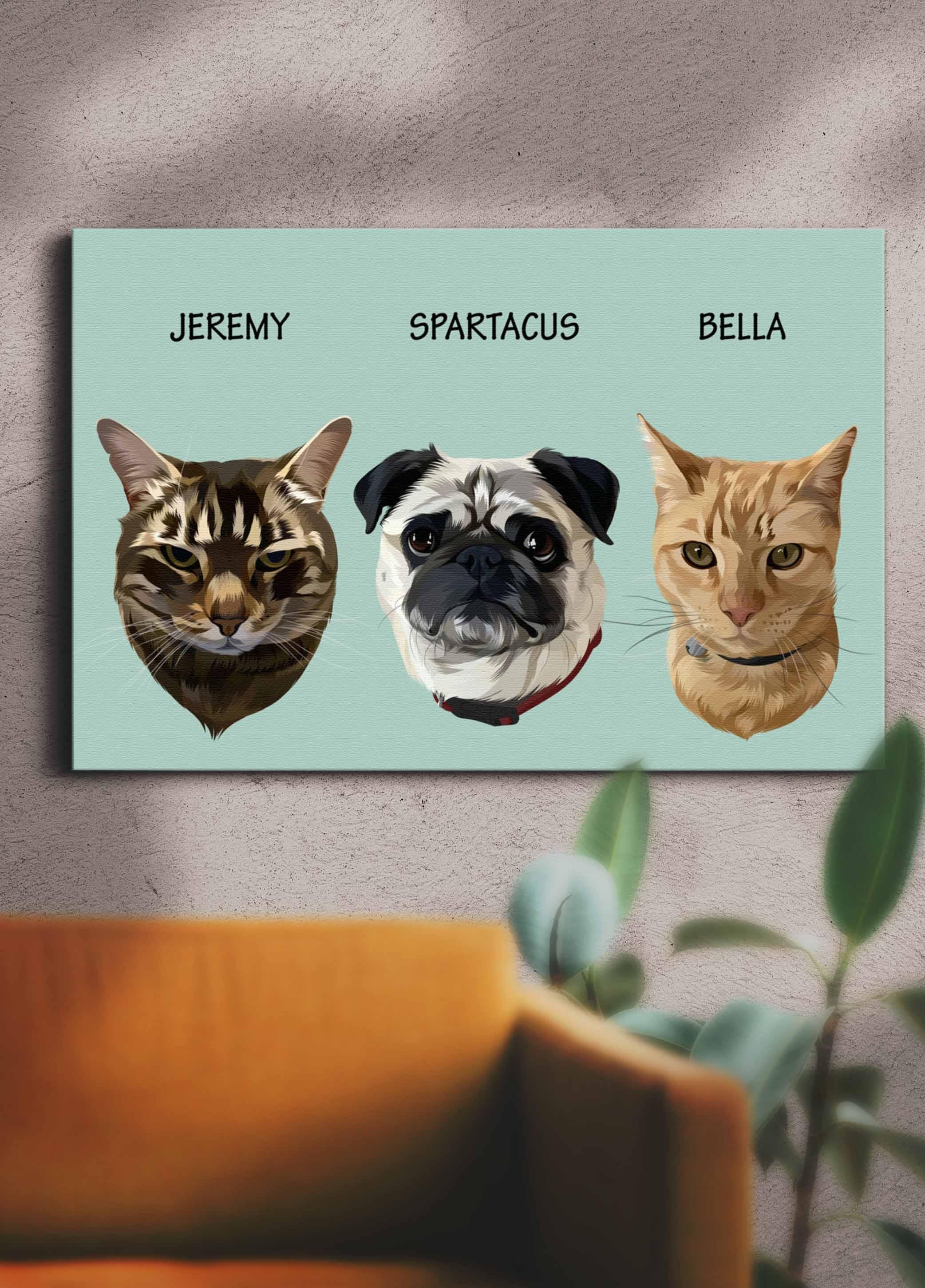 Minimalist Sibling Design - Custom Pet Portrait - NextGenPaws Pet Portraits