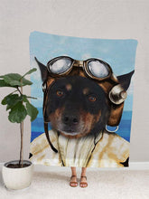 Load image into Gallery viewer, Modern Pilot - Custom Pet Blanket - NextGenPaws Pet Portraits