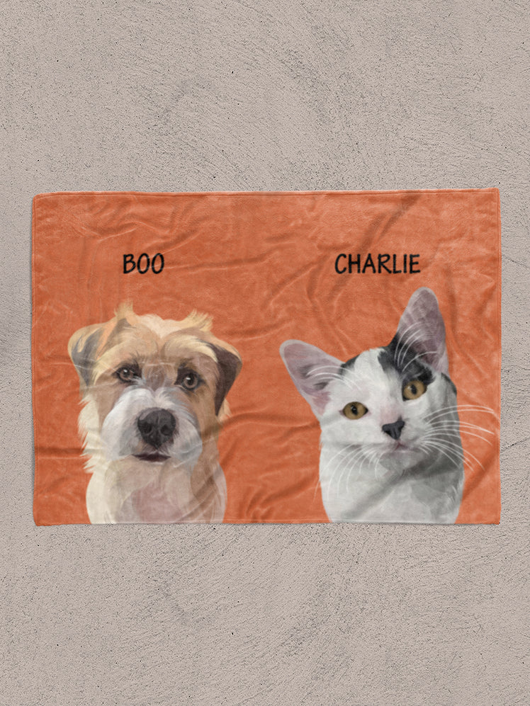 Minimalist Classic Sibling Design - Custom Pet Blanket