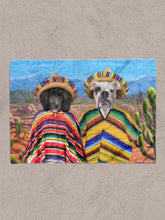 Load image into Gallery viewer, The Pawnchos - Custom Sibling Pet Blanket - NextGenPaws Pet Portraits