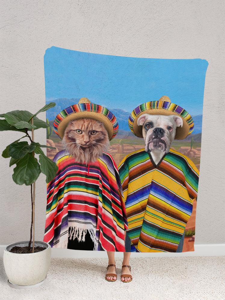 The Pawnchos - Custom Sibling Pet Blanket - NextGenPaws Pet Portraits