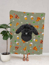 Load image into Gallery viewer, Funky Designs | Pizza & Beer - Custom Pet Blankets - NextGenPaws Pet Portraits