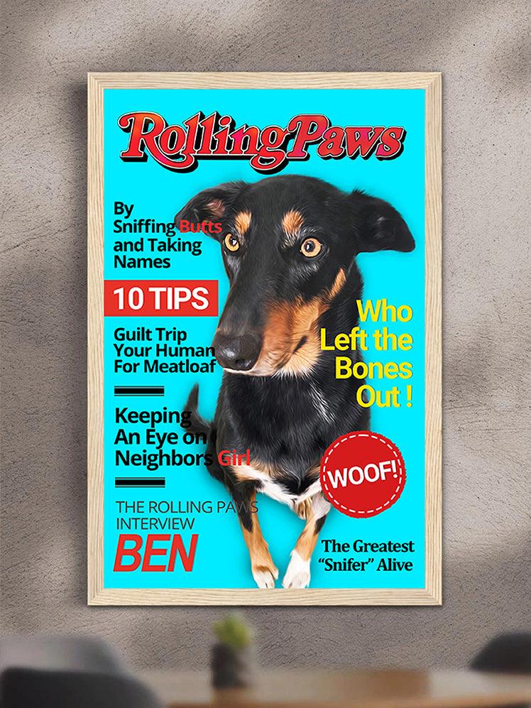 Rolling Paws Magazine Cover - Custom Pet Poster - NextGenPaws Pet Portraits