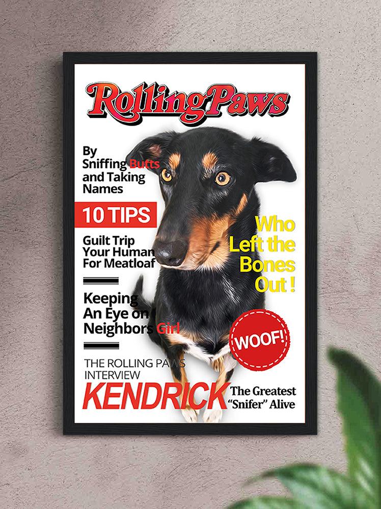 Rolling Paws Magazine Cover - Custom Pet Poster - NextGenPaws Pet Portraits