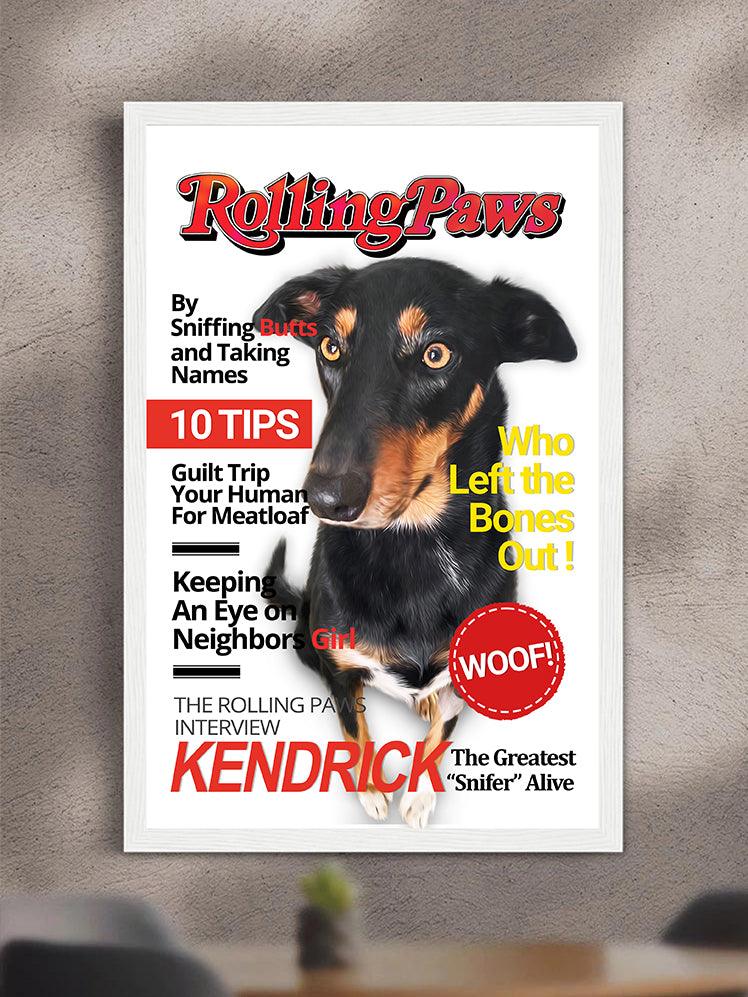 Rolling Paws Magazine Cover - Custom Pet Poster - NextGenPaws Pet Portraits