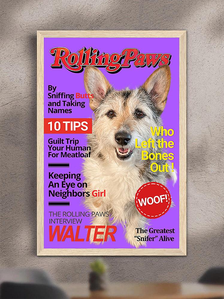 Rolling Paws Magazine Cover - Custom Pet Poster - NextGenPaws Pet Portraits