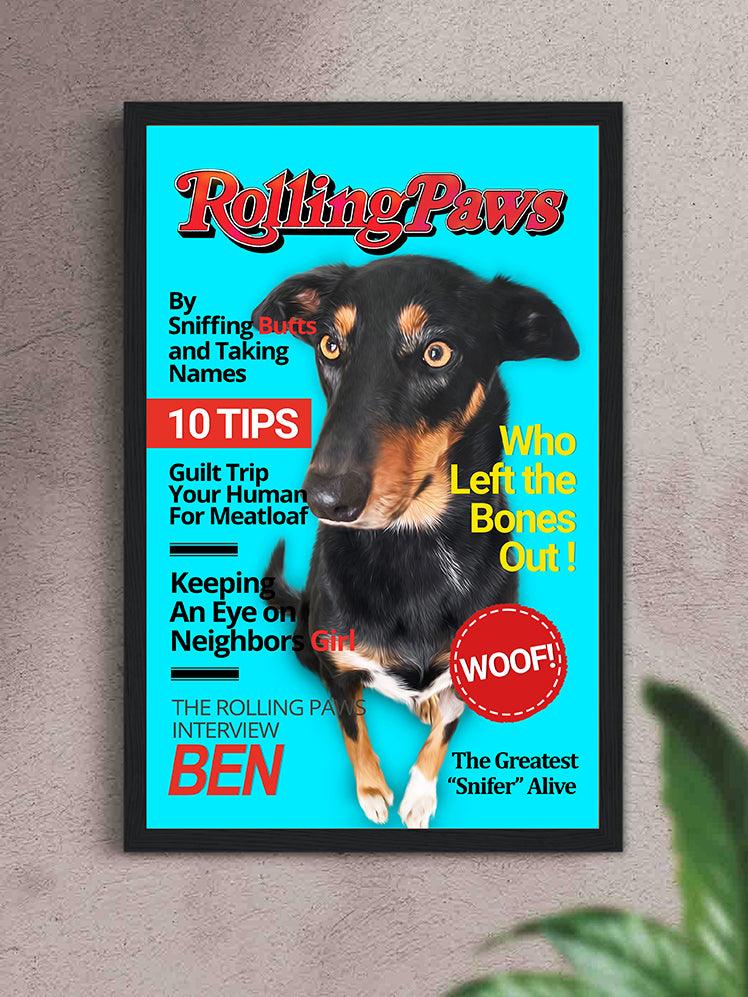 Rolling Paws Magazine Cover - Custom Pet Poster - NextGenPaws Pet Portraits
