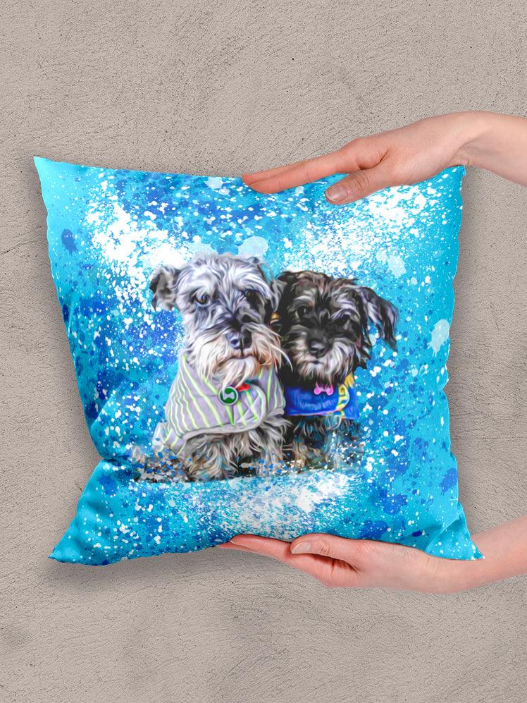 Splash Oil Painting Sibling - Custom Pet Pillow - NextGenPaws Pet Portraits