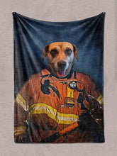 Load image into Gallery viewer, The Firefighter - Custom Pet Blanket - NextGenPaws Pet Portraits
