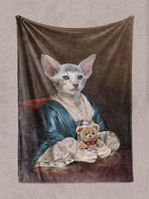 Load image into Gallery viewer, The Lady with Bow - Custom Pet Blanket - NextGenPaws Pet Portraits