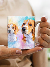 Load image into Gallery viewer, Vibrant WaterColour Sibling - Custom Pet Mug
