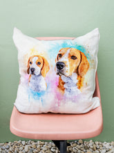 Load image into Gallery viewer, Vibrant WaterColour Sibling - Custom Pet Pillow
