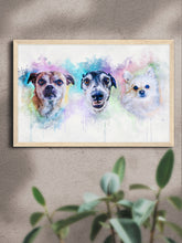 Load image into Gallery viewer, Vibrant WaterColour Sibling - Custom Pet Poster